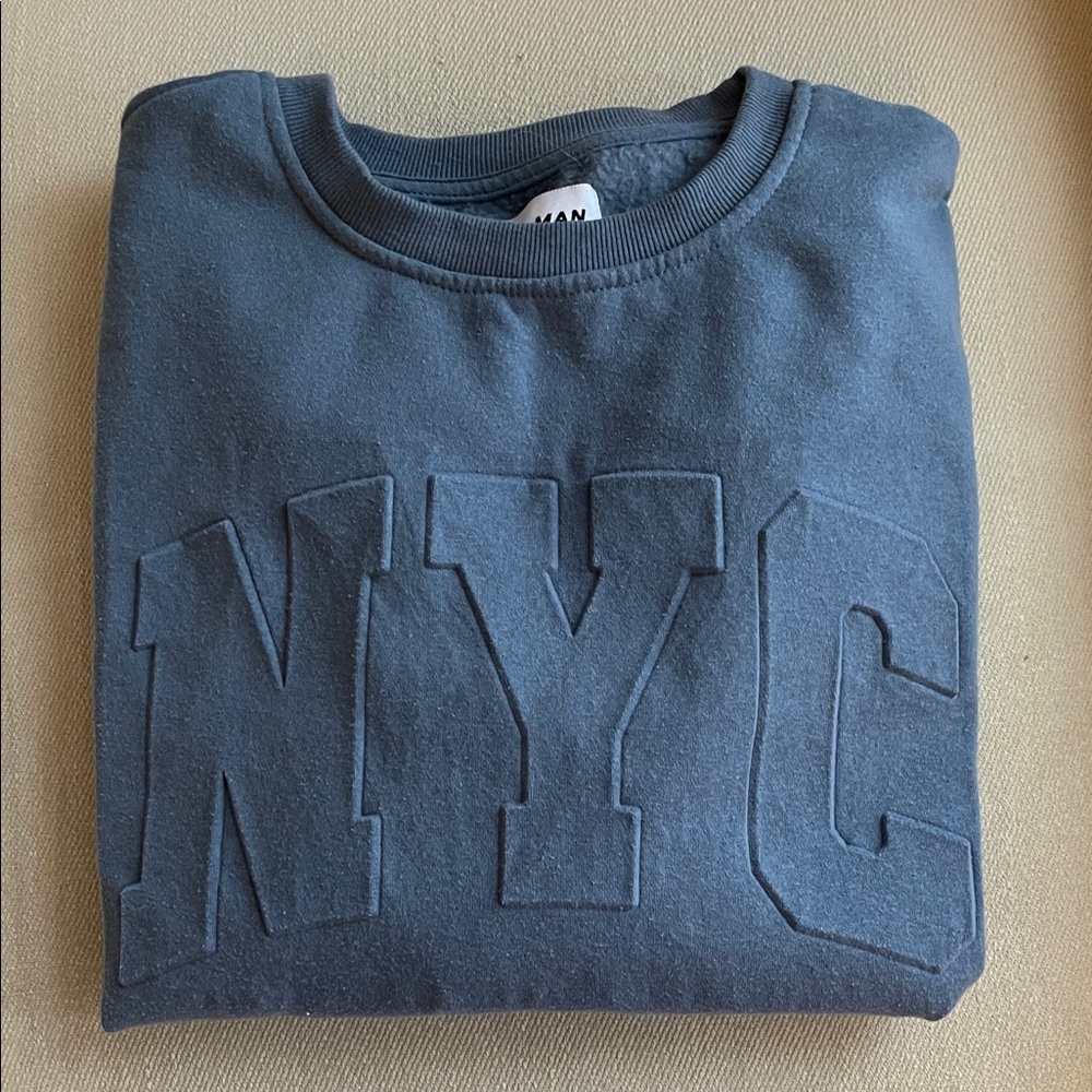 Oversized NYC Crewneck Sweatshirt | Royal Blue | Size Large | EU